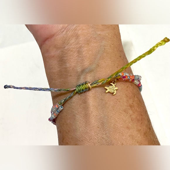 Simply Southern Orange/Blue/Pink/White Layered Beaded Slip-Tie Bracelet Preppy - Picture 2 of 6